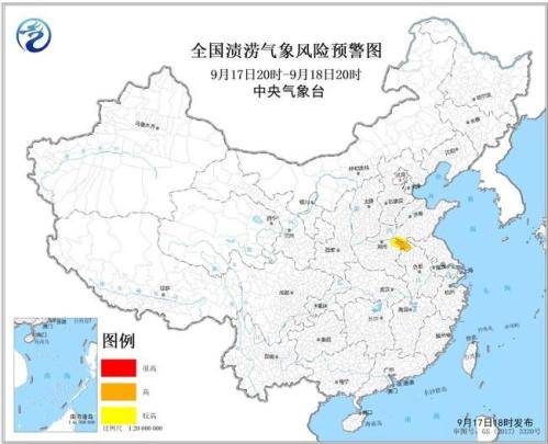 安徽山东河南等地部分地区发生渍涝的气象风险较高